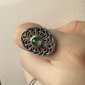 Pandora Vintage Allure 14K Gold & Green Spinel Ring